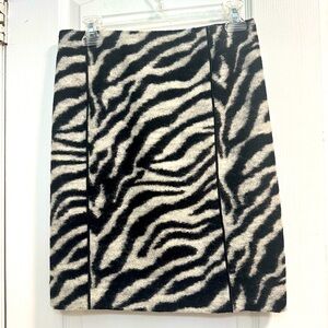 Ann Taylor Zebra Pencil Mini Skirt .